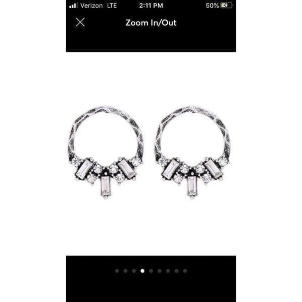 Silver Retro Crystal Earrings